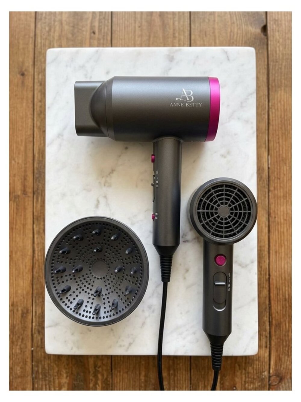 Ionic Hair Dryer with Diffuser 1800W Fast-Drying Blow Dryer